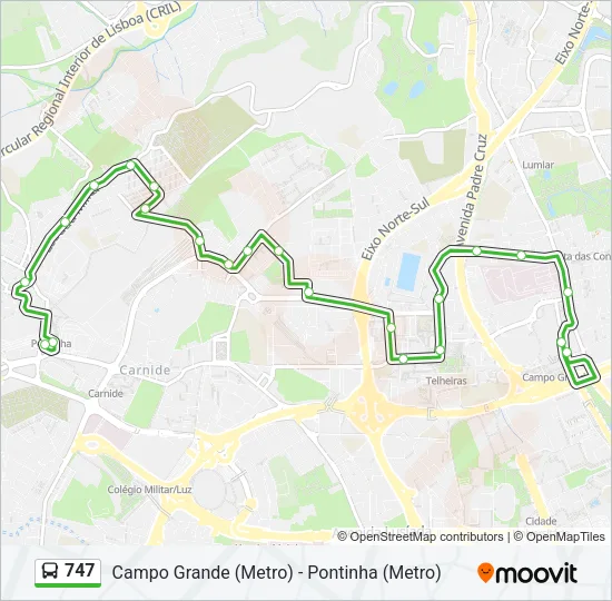 747 Bus Line Map