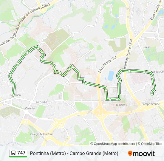 747 Bus Line Map