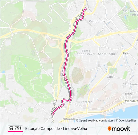 751 Bus Line Map