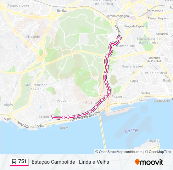 751 Bus Line Map