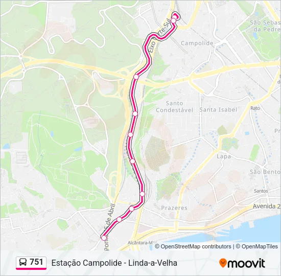 751 Bus Line Map