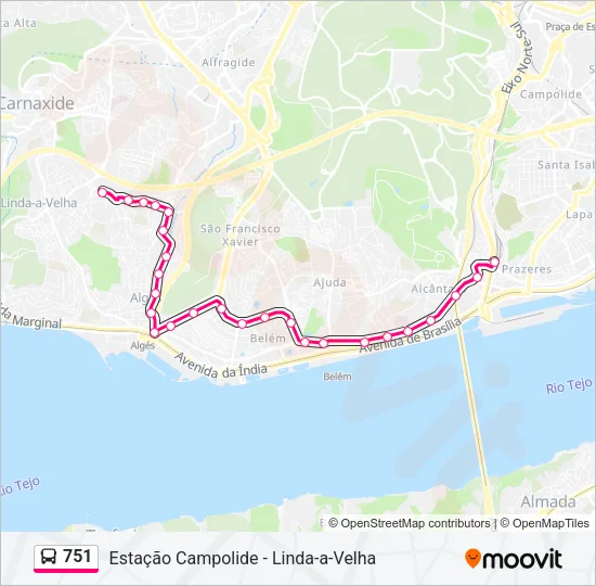 751 Bus Line Map
