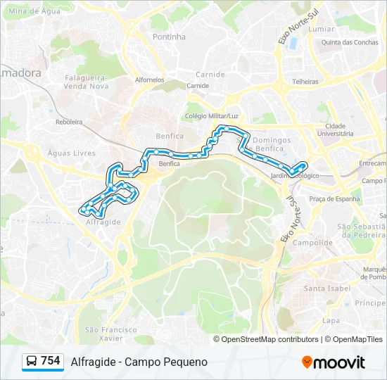 754 Bus Line Map