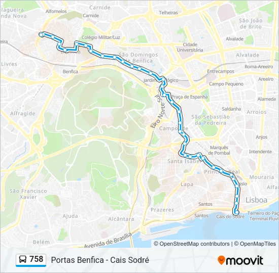 758 Bus Line Map