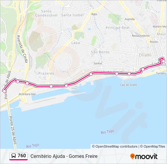 760 Bus Line Map