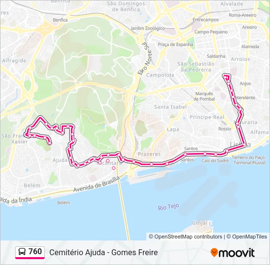 760 Bus Line Map