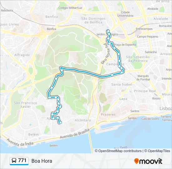 771 Bus Line Map