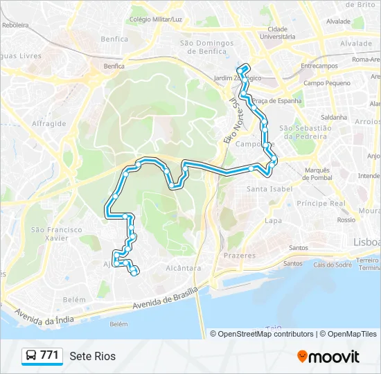 771 Bus Line Map
