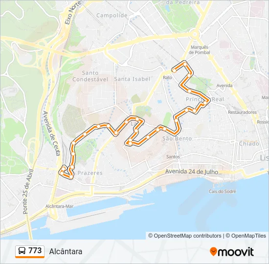 773 Bus Line Map