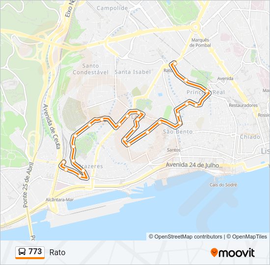 773 Bus Line Map