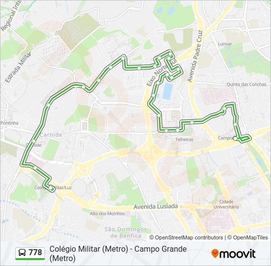 778 Bus Line Map