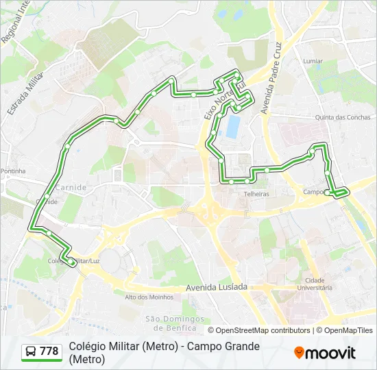 778 Bus Line Map