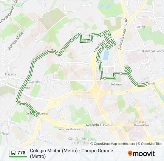778 Bus Line Map