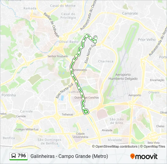 796 Bus Line Map