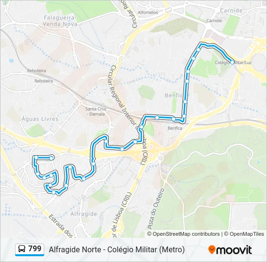 799 Bus Line Map