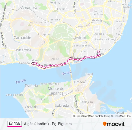 15E Bus Line Map