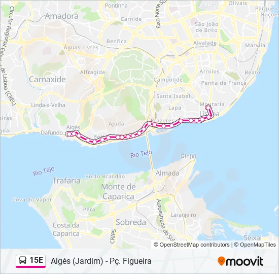15E Bus Line Map