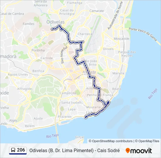 206 Bus Line Map