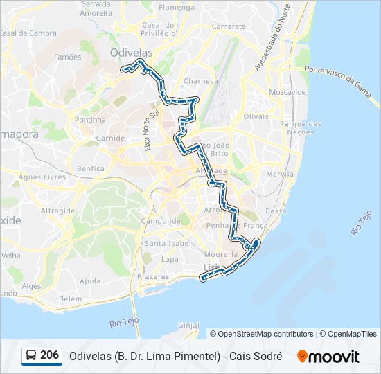 206 bus Line Map