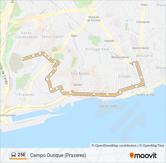 25E Bus Line Map