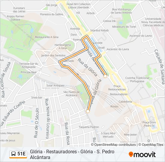 51E Bus Line Map