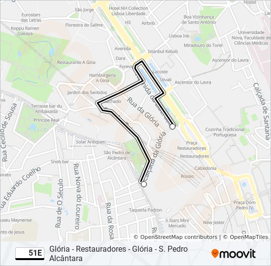 51E bus Line Map