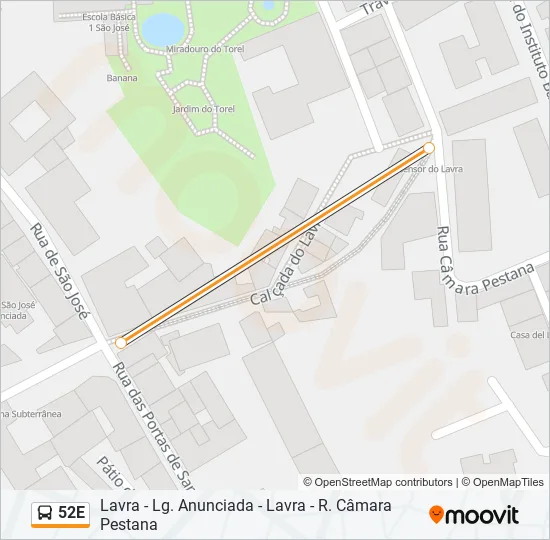 52E Bus Line Map