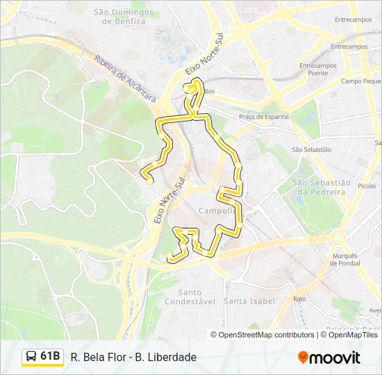 61B Bus Line Map