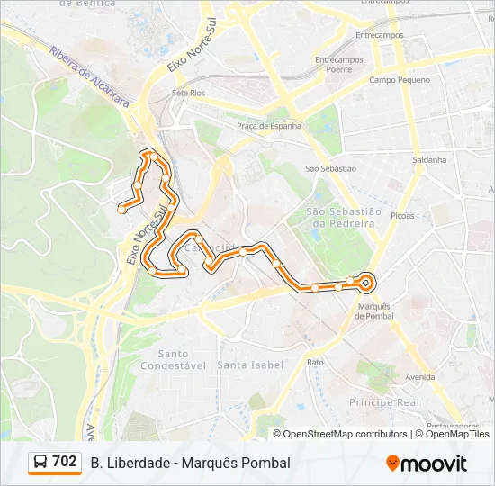 702 Bus Line Map