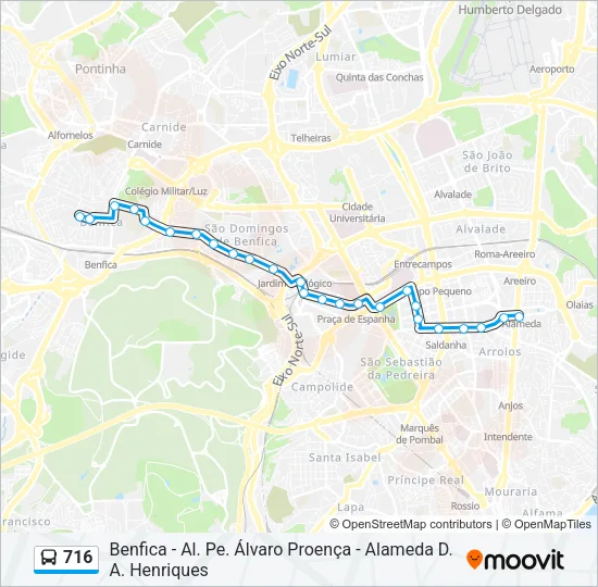 716 Bus Line Map