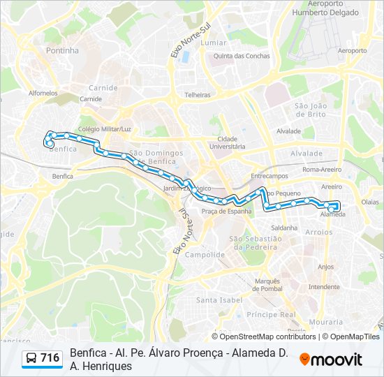 716 bus Line Map