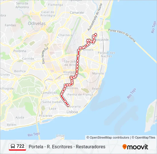 722 Bus Line Map
