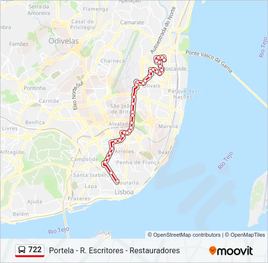 722 Bus Line Map