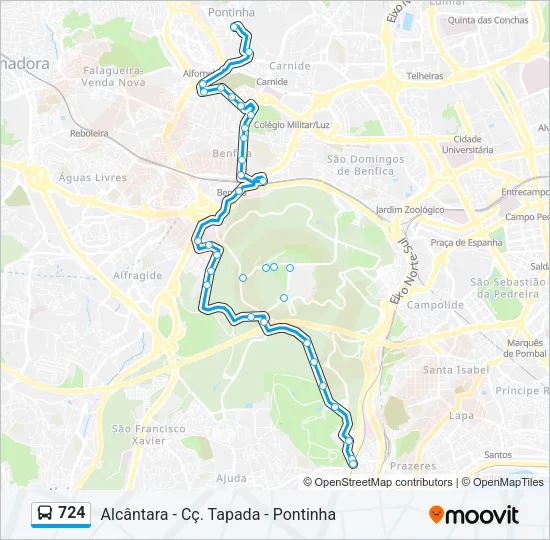 724 Bus Line Map