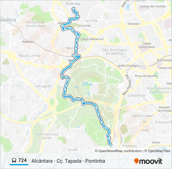 724 Bus Line Map