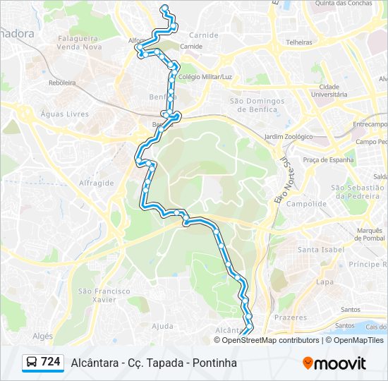 724 Bus Line Map