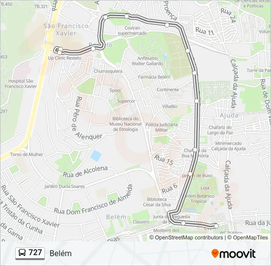 727 Bus Line Map