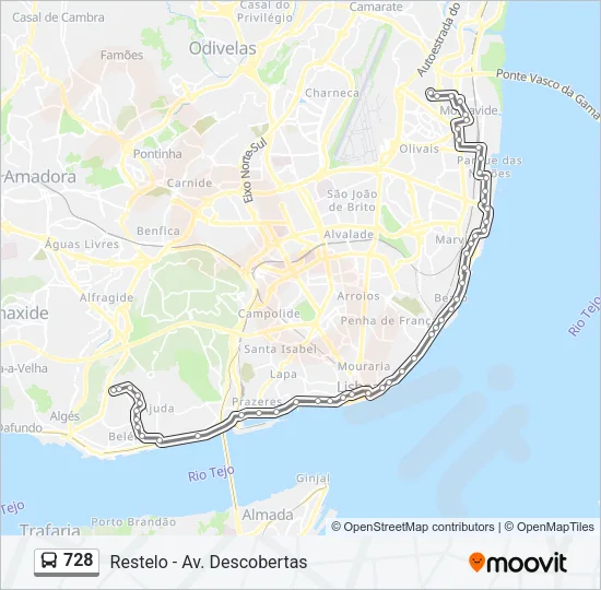 728 Bus Line Map