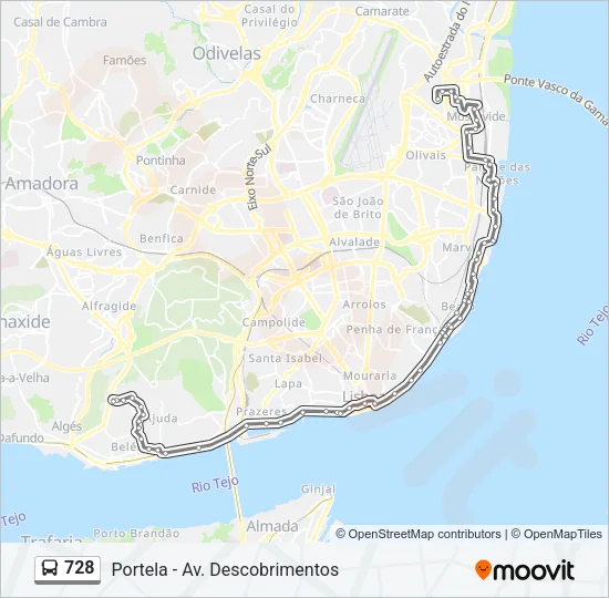 728 Bus Line Map