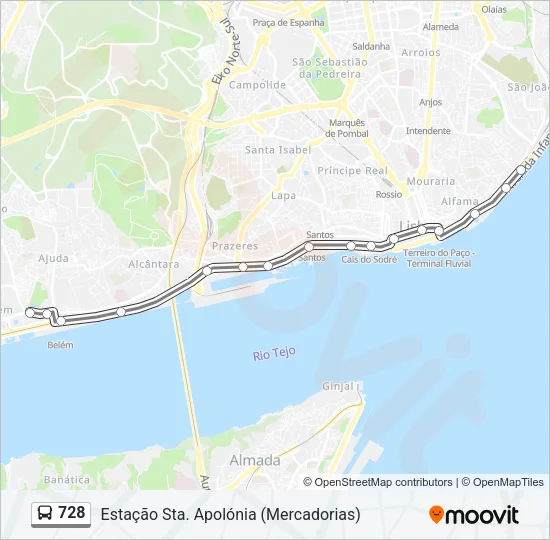 728 Bus Line Map