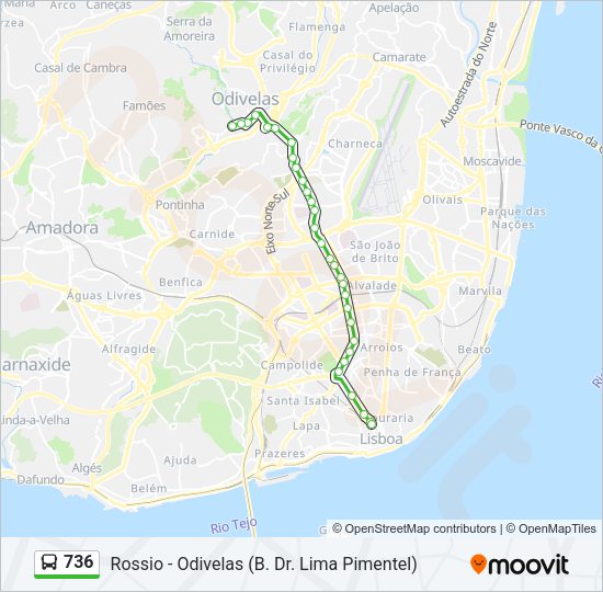 736 Bus Line Map