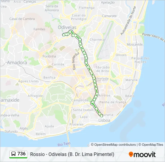 736 Bus Line Map