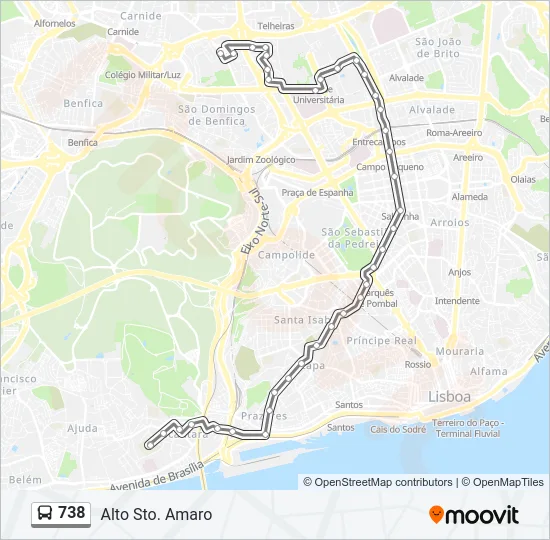 738 Bus Line Map