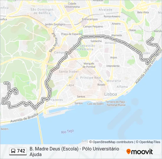 742 Bus Line Map