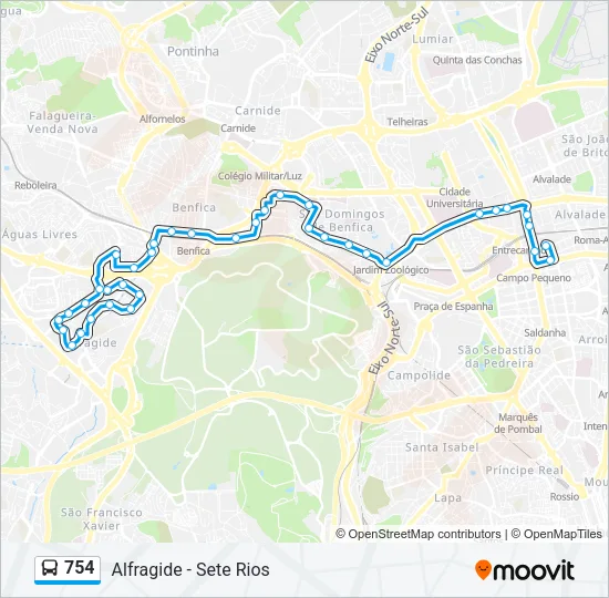 754 Bus Line Map