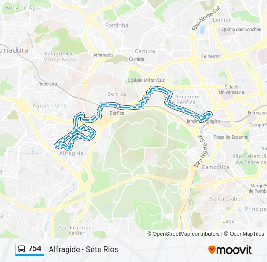 754 Bus Line Map