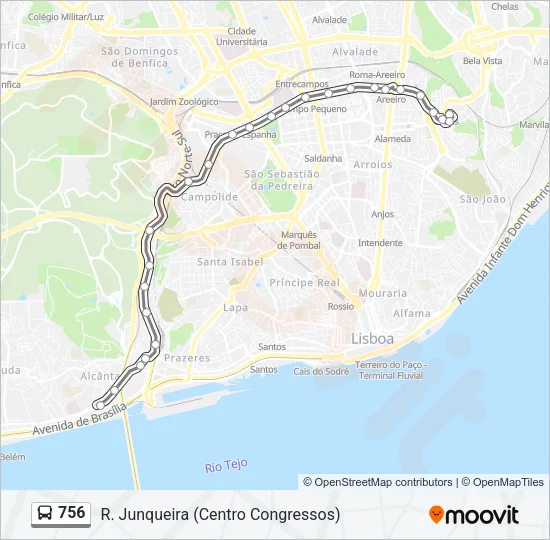 756 Bus Line Map