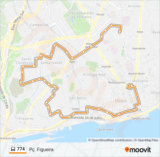 774 Bus Line Map