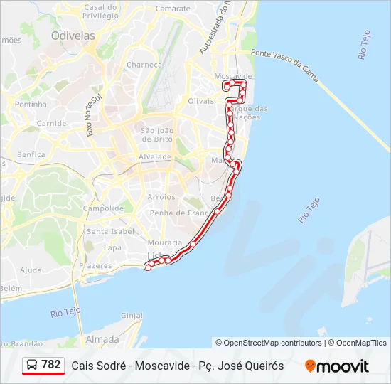 782 Bus Line Map