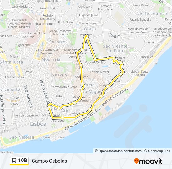 10B Bus Line Map